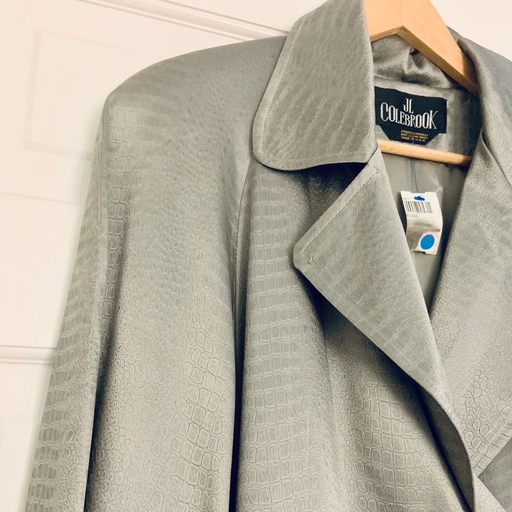 Silver snakeskin trench coat